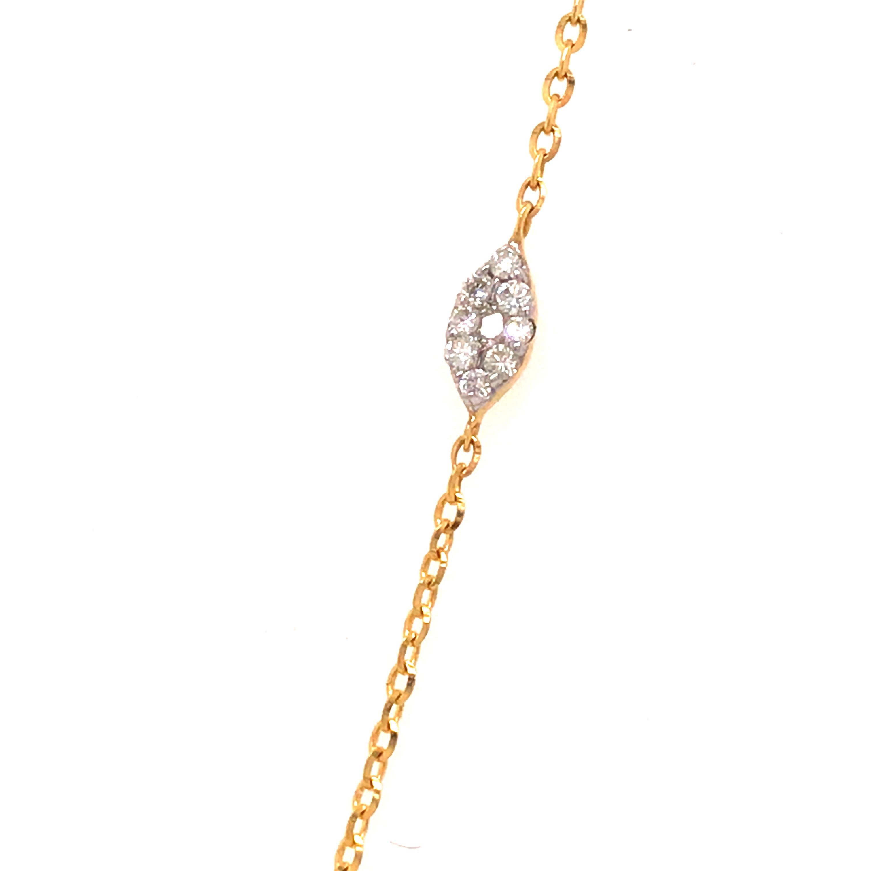 Halskette aus Gelbgold mit Pavé-Anhängern, 18 Karat Diamant im Zustand „Neu“ im Angebot in Boca Raton, FL