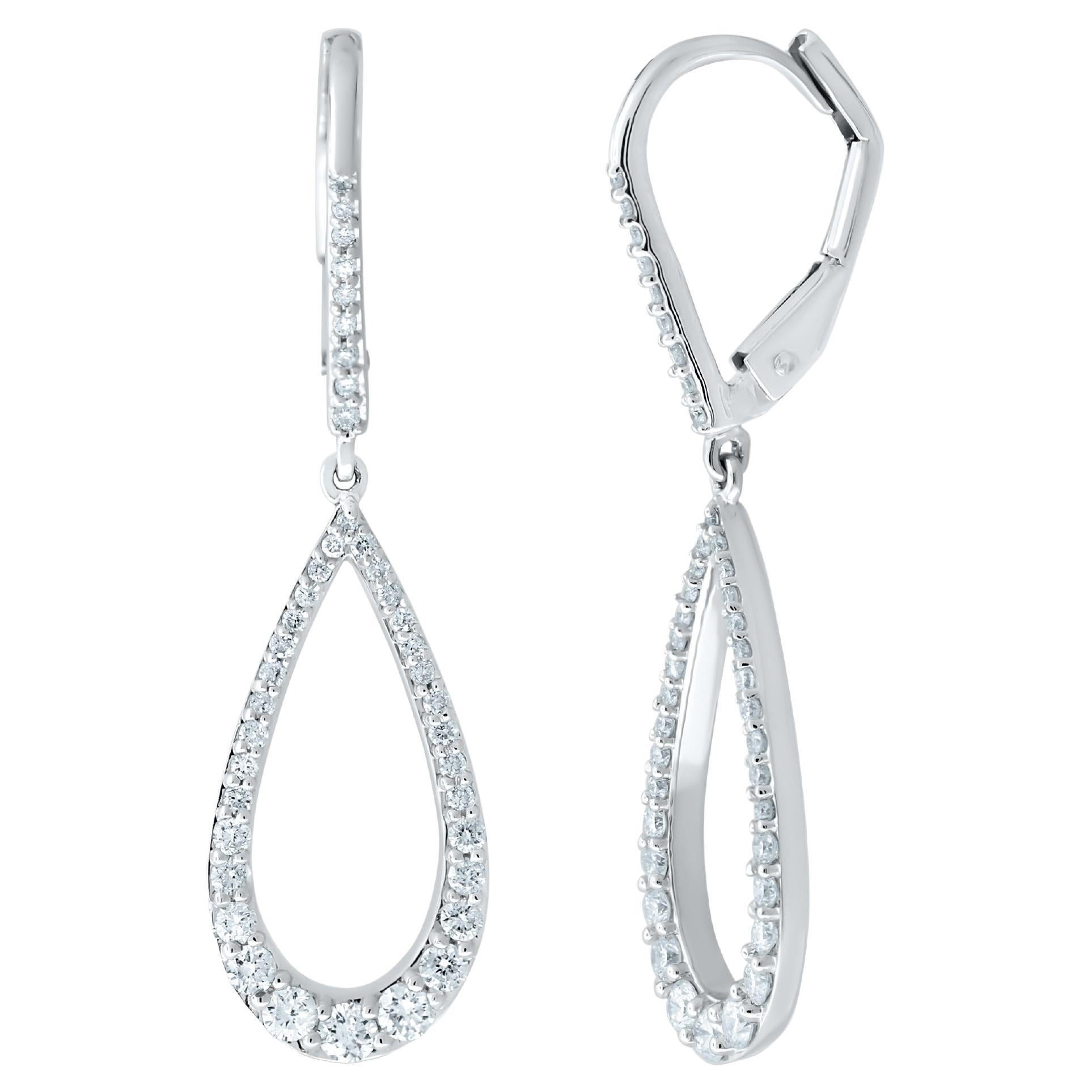 14K Diamond Pear Drop Earrings
