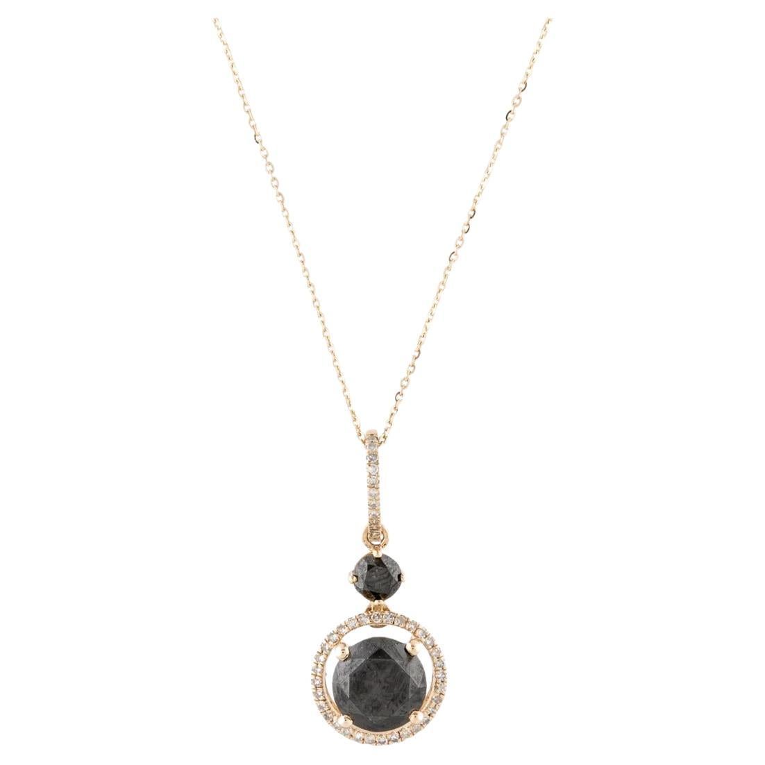 14K Diamond Pendant Necklace, 3.77ctw - Exquisite Statement Jewelry, Luxury For Sale
