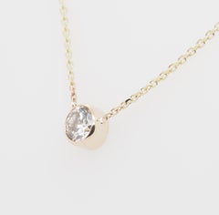 14 Karat Diamond Pendant Necklace Yellow Gold 0.40 Carat