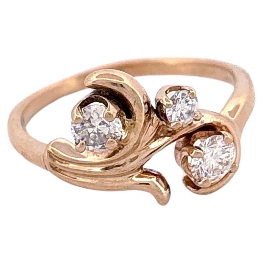 Bague de diamant 14k en vente
