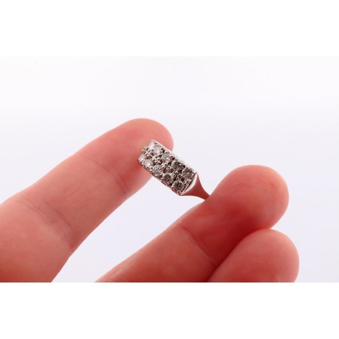 14k Diamond Row Cluster ring. Genuine Natural diamonds. 14k White gold Cluster For Sale 2