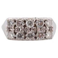Anillo de diamantes en racimo The Row de 14k. Diamantes naturales auténticos. Racimo de oro blanco de 14k