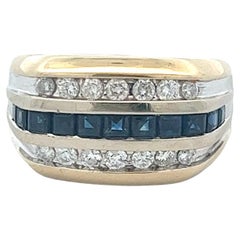 Anello con diamante e zaffiro 14k