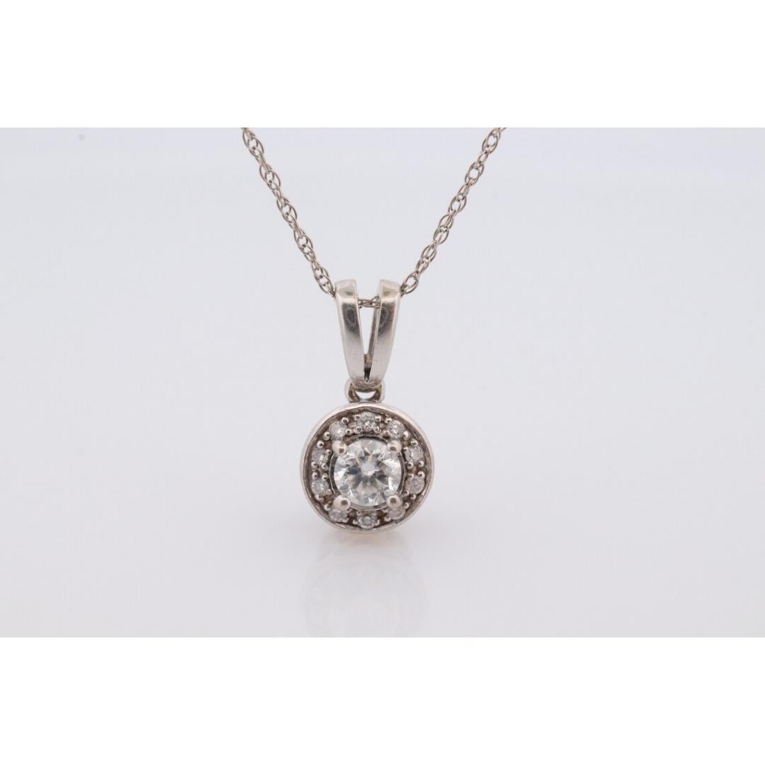 De las mujeres Colgante Halo de Diamante Solitario de 14 quilates. Oro blanco de 14 quilates y oro amarillo de 24 quilates incrustado en venta
