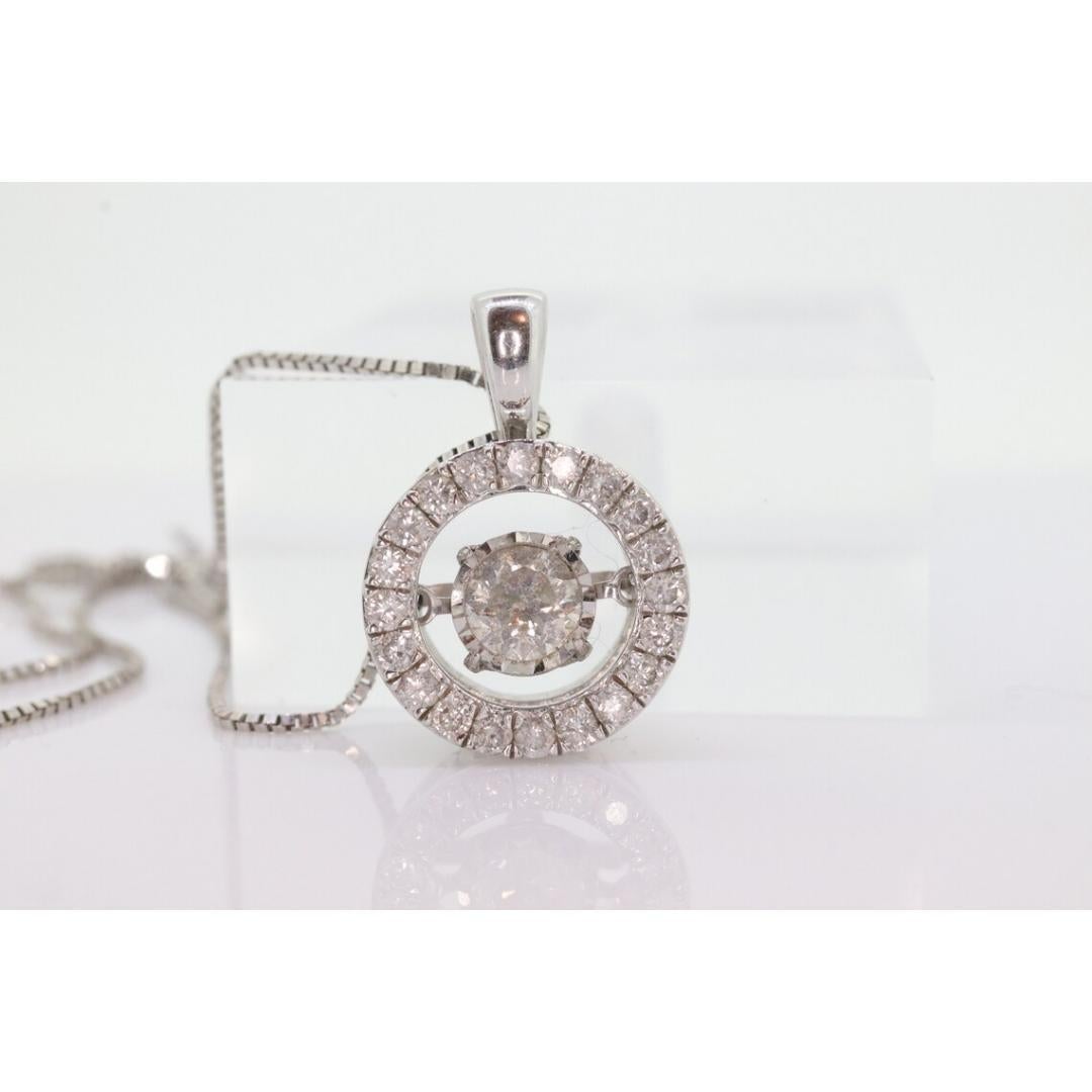 Colgante Halo Solitario de Diamantes 14k. Colgante Diamante Feliz. Total 1ctw Diamante en venta 1