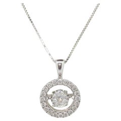 14k Pendentif Halo avec solitaire en diamant. Pendentif Happy Diamond. Total 1ctw Diamond