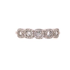 14K Diamond Square Cluster Halo Band White Gold