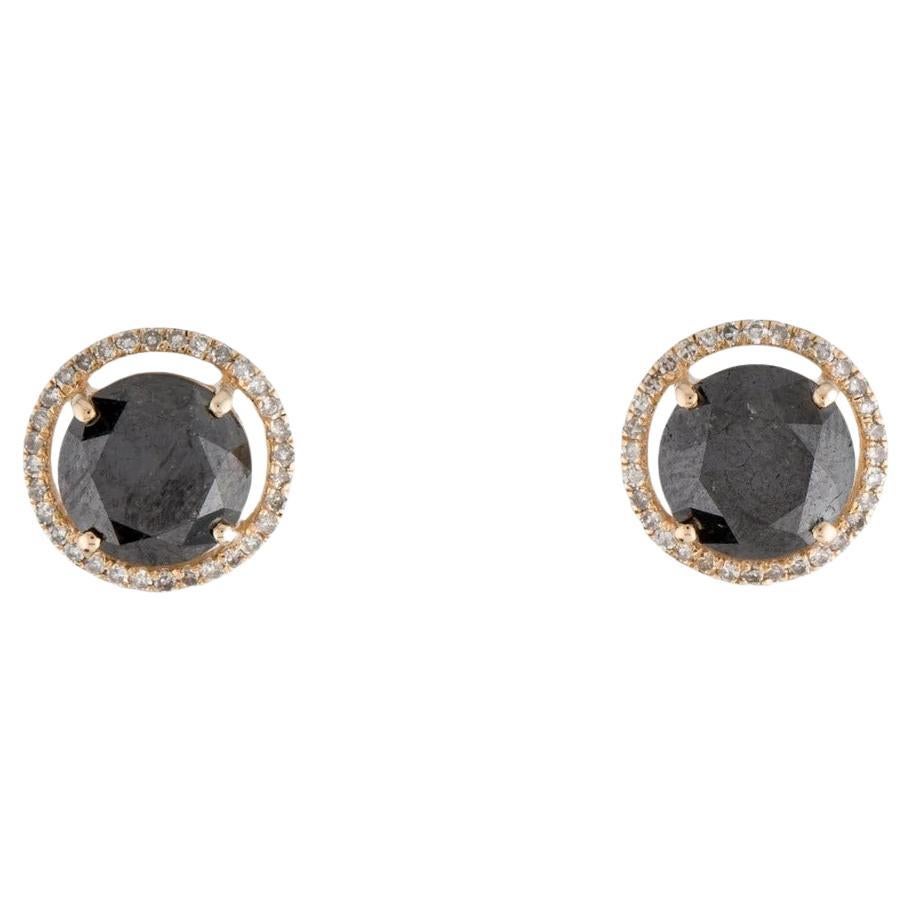 14K Diamond Stud Earrings 7.86ctw - Luxury Statement Piece, Elegant Jewelry For Sale