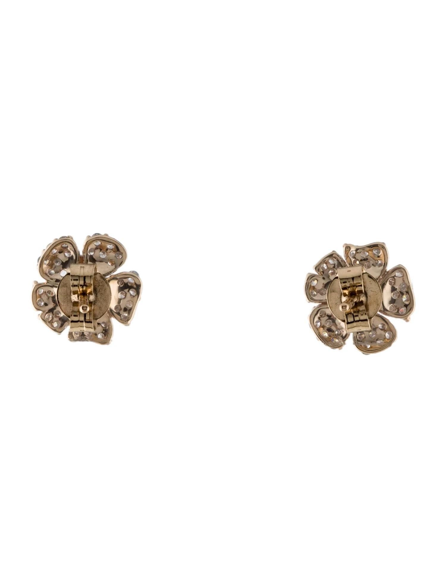 Artist 14K Diamond Stud Earrings - Classic Elegance in Yellow Gold, 0.63 Carats For Sale