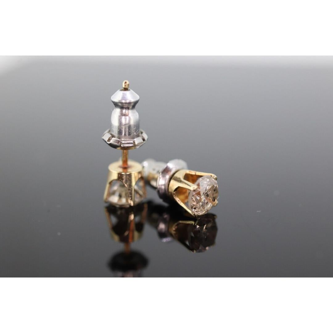 14k Diamond studs 1/2ctw diamond gold earrings. 14k yellow Gold Diamond For Sale 1