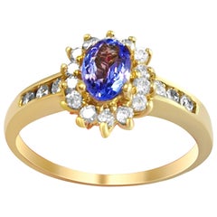 14 Karat Diamond and Tanzanite Ring