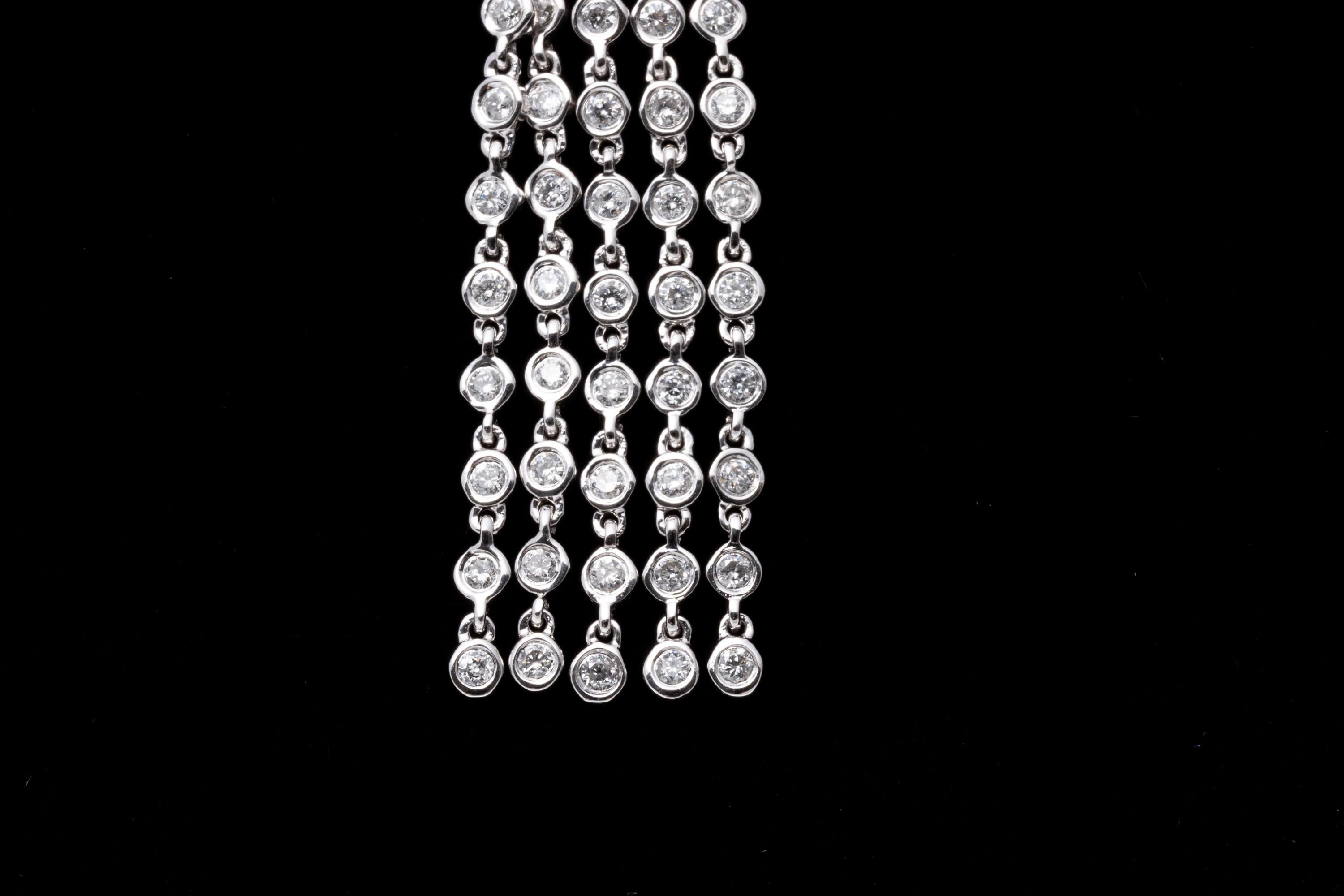 Art Deco 14K Diamond Tasseled Pendant Necklace, With Chain For Sale