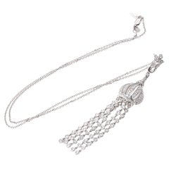 Collier pendentif à pampilles en diamants 14 carats, avec chaîne