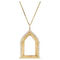 14K Diamond Temple Necklace