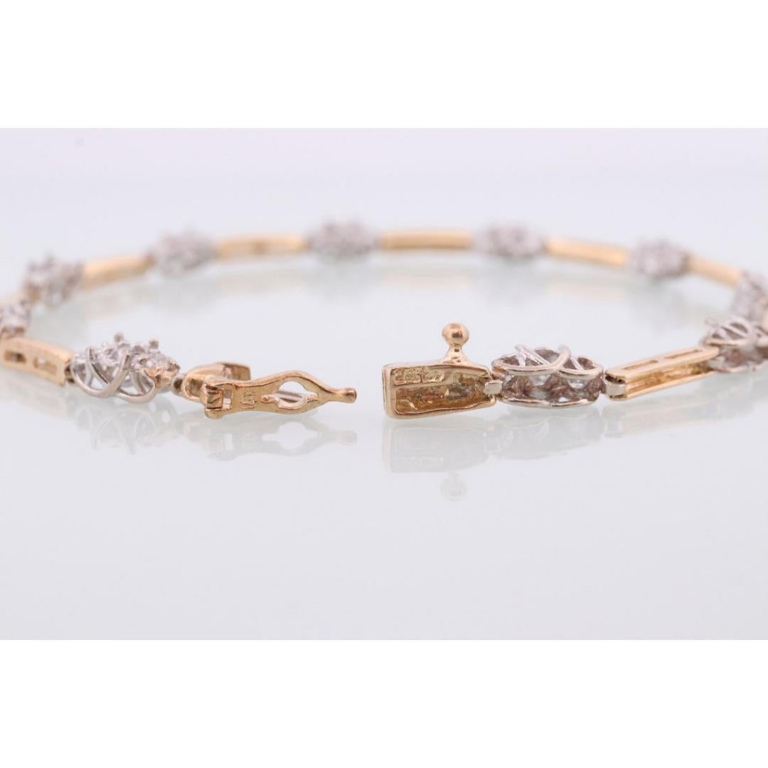 14k Diamond Tennis Bracelet 14k 3 Stone round diamond Tennis bracelet. 7g 7.25in 3
