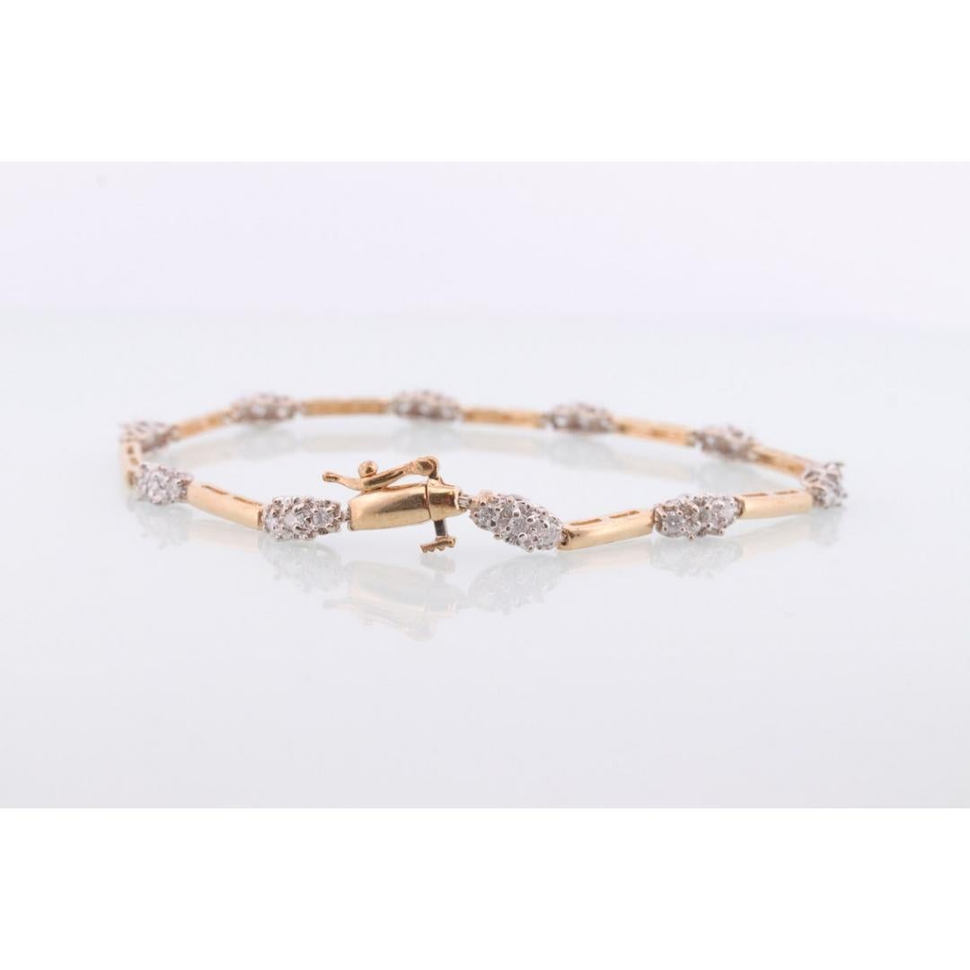 14k Diamond Tennis Bracelet 14k 3 Stone round diamond Tennis bracelet. 7g 7.25in 4