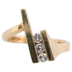 14k diamond tension set Eternity bypass ring. 14k Diamond Graduating infinity