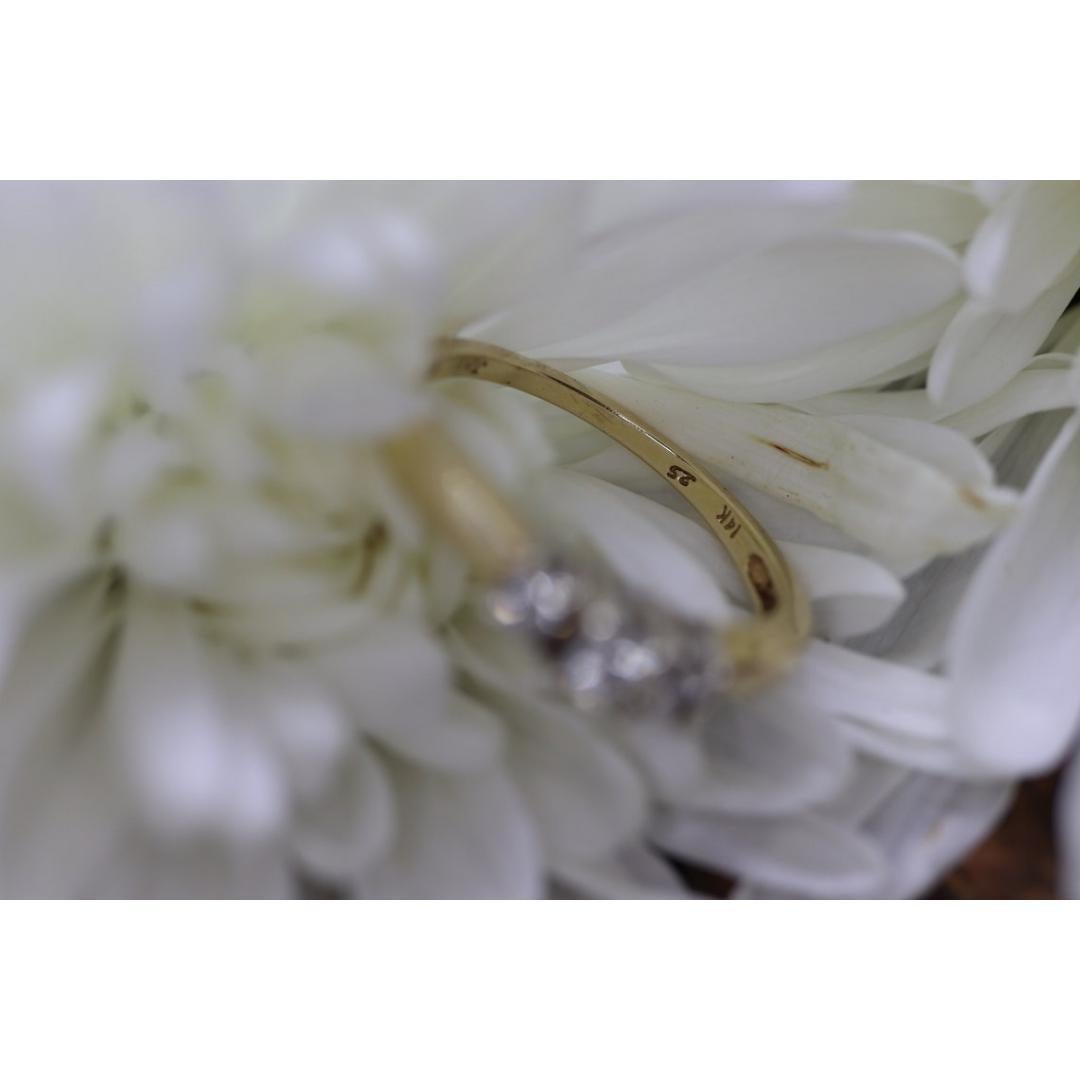 14k Diamond trio ring. 3 stone Diamond .36tcws Ring. Engagement Ring. Solitaire For Sale 6