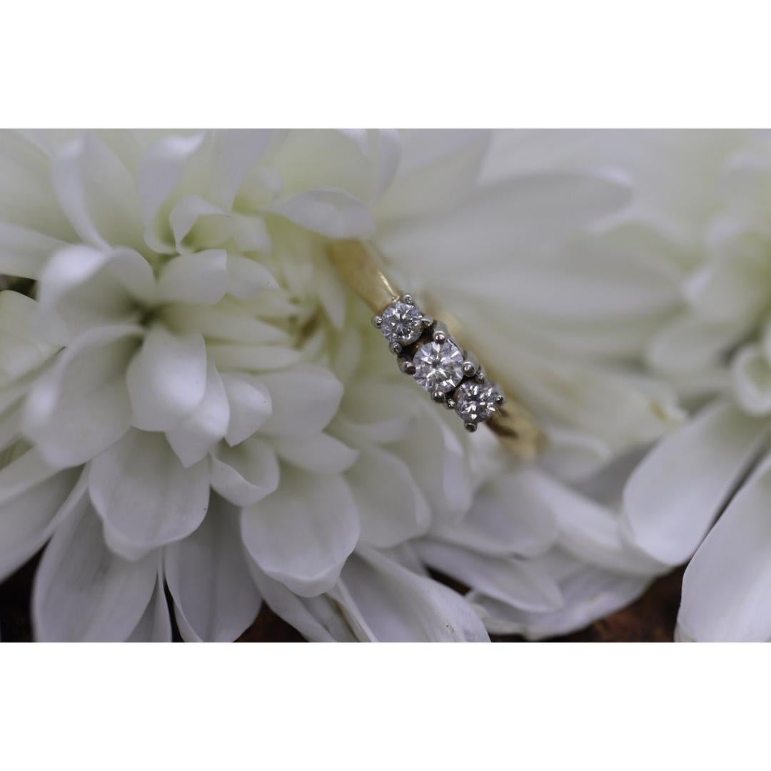14k Diamond trio ring. 3 stone Diamond .36tcws Ring. Engagement Ring. Solitaire For Sale 3