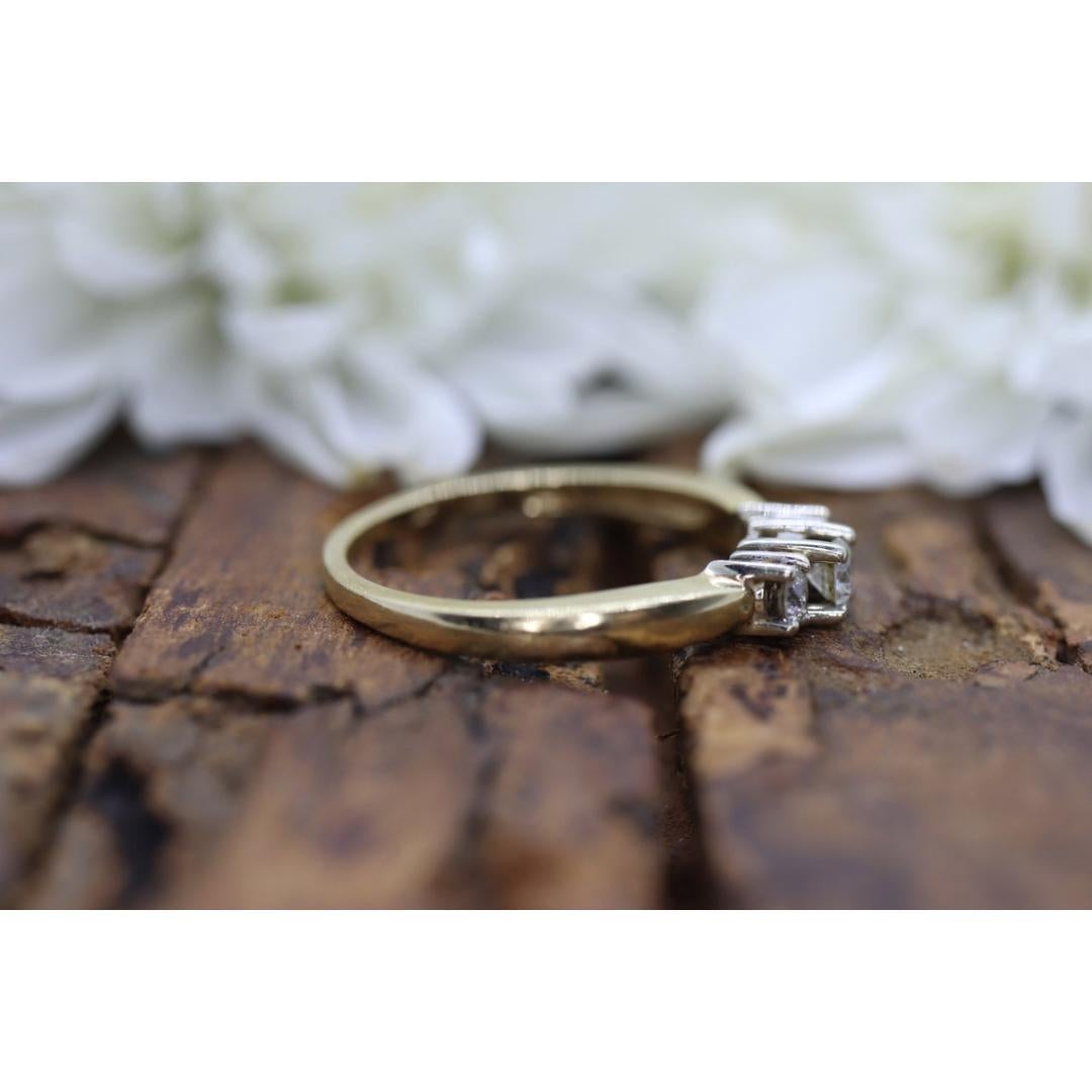 14k Diamond trio ring. 3 stone Diamond .36tcws Ring. Engagement Ring. Solitaire For Sale 5