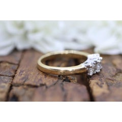 14k Diamond trio ring. 3 stone Diamond .58tcws Ring. Engagement Ring. Solitaire