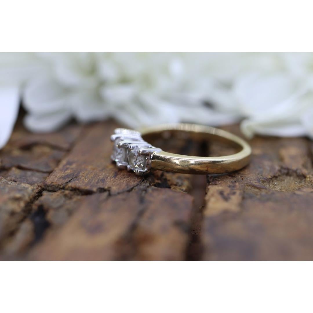 14k Diamond trio ring. 3 stone Diamond .58tcws Ring. Engagement Ring. Solitaire For Sale 2