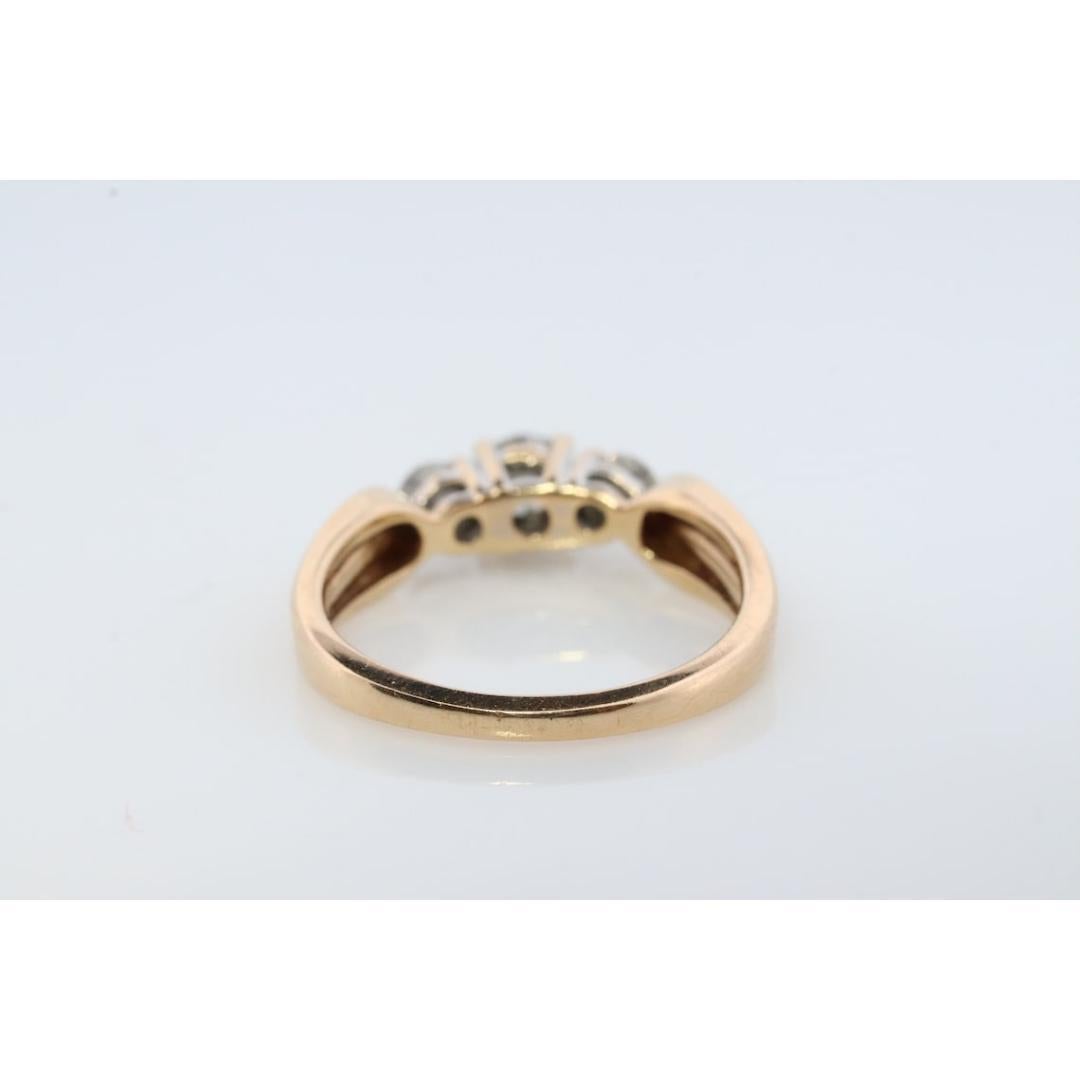 14k Diamant-Trio-Ring von Leo Schachter Co. LSC. TRILOGY 3 Stein Diamant 3/4ct im Angebot 6