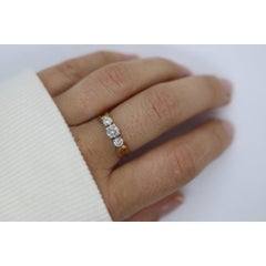 14k Diamond trio ring by Leo Schachter Co. LSC. TRILOGY 3 stone Diamond 3/4ct