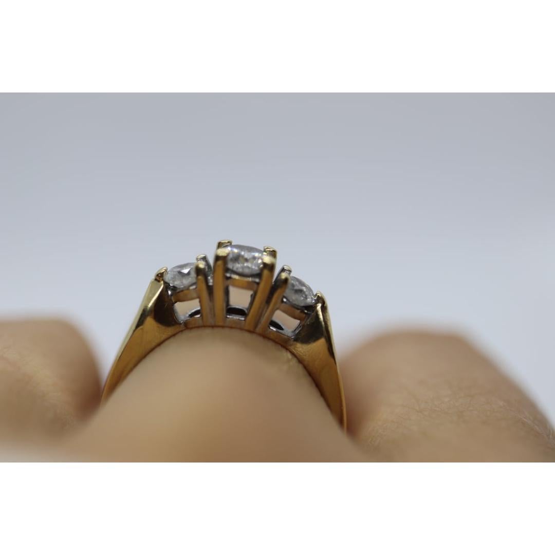 14k Diamant-Trio-Ring von Leo Schachter Co. LSC. TRILOGY 3 Stein Diamant 3/4ct (Rundschliff) im Angebot