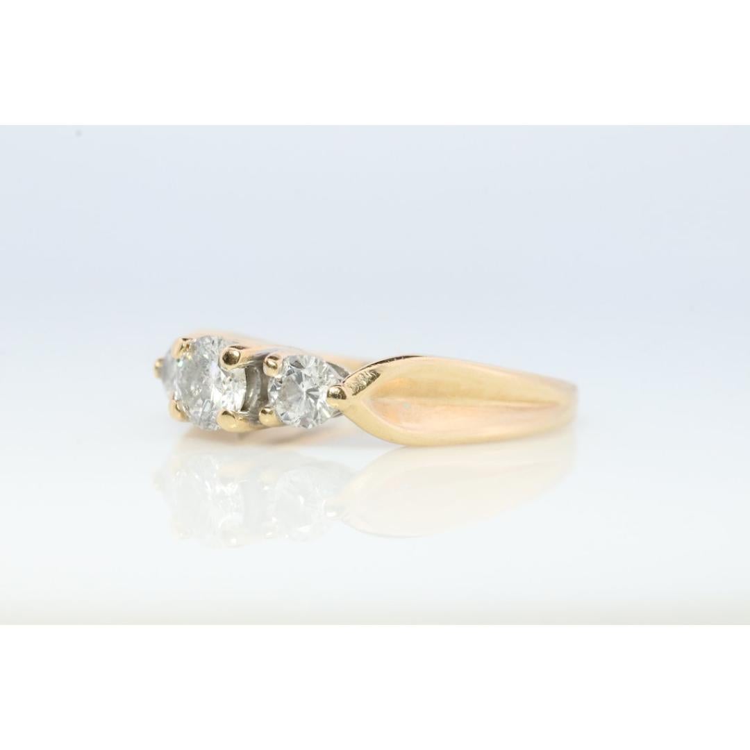 14k Diamant-Trio-Ring von Leo Schachter Co. LSC. TRILOGY 3 Stein Diamant 3/4ct im Zustand „Gut“ im Angebot in Port Charlotte, FL