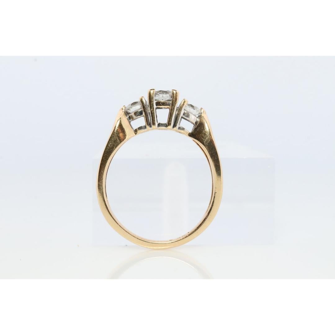 14k Diamant-Trio-Ring von Leo Schachter Co. LSC. TRILOGY 3 Stein Diamant 3/4ct im Angebot 1