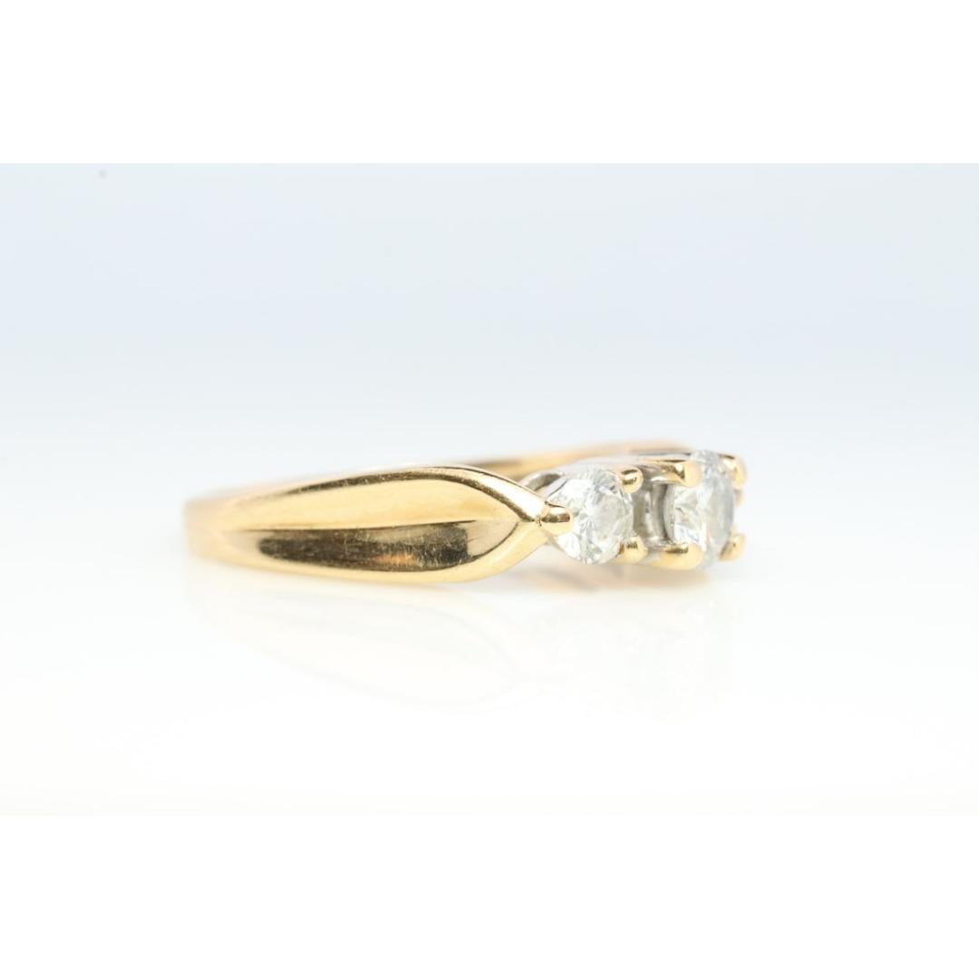 14k Diamant-Trio-Ring von Leo Schachter Co. LSC. TRILOGY 3 Stein Diamant 3/4ct im Angebot 4