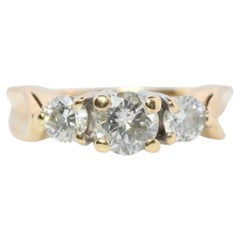 Bague trio en diamants 14 carats de Leo Schachter Co. LSC. TRILOGY 3 pierres 3/4 carat