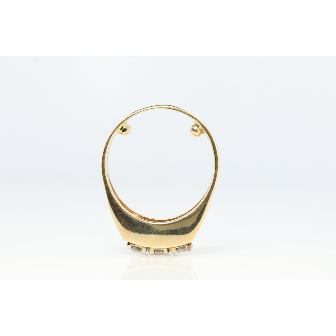 Anello Trio con diamanti 14k. Anello TRILOGY a 3 pietre con diamante da 1/2ctws. Anello di fidanzamento. in vendita 6