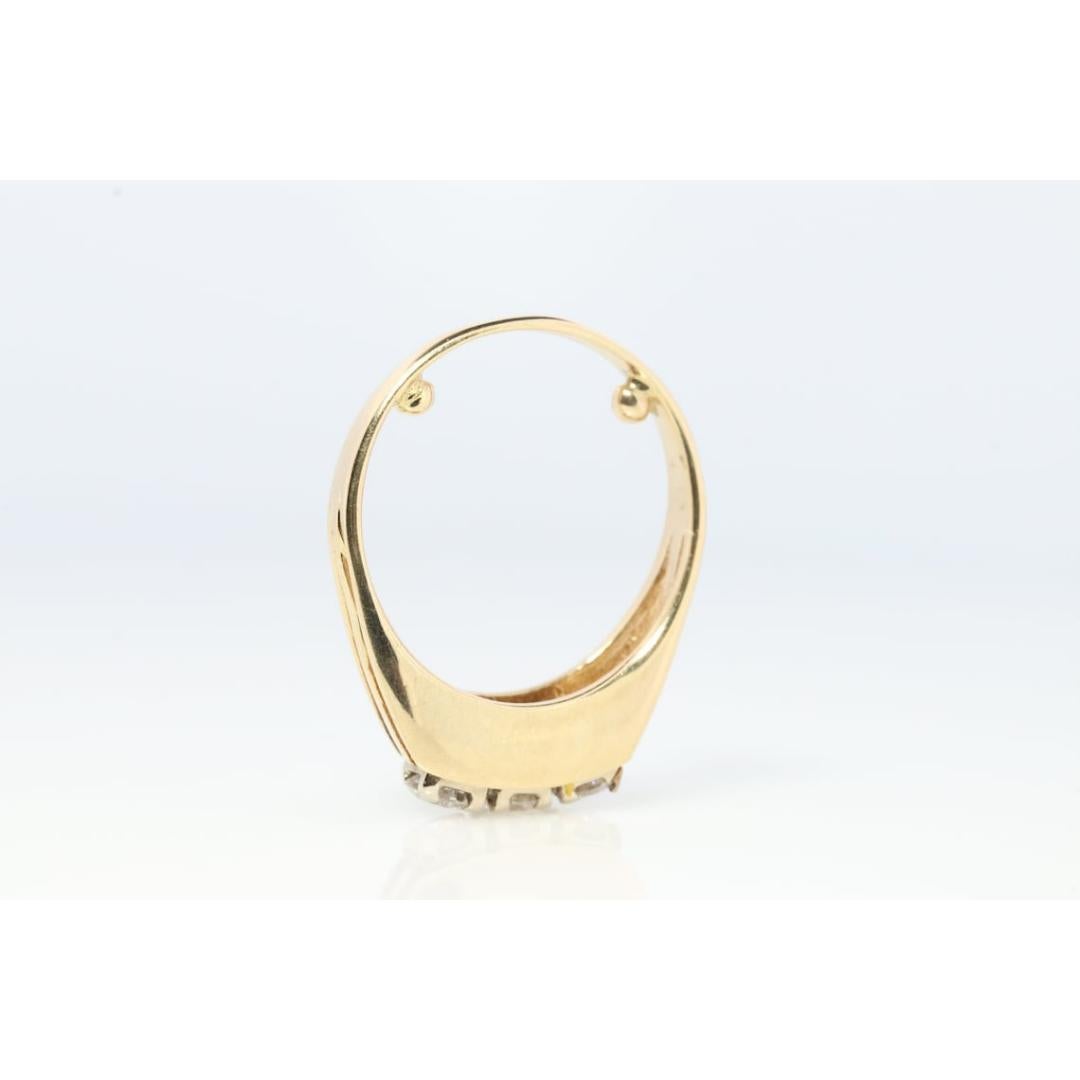 Anello Trio con diamanti 14k. Anello TRILOGY a 3 pietre con diamante da 1/2ctws. Anello di fidanzamento. in vendita 1