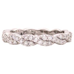 14K Diamond Twist Band White Gold