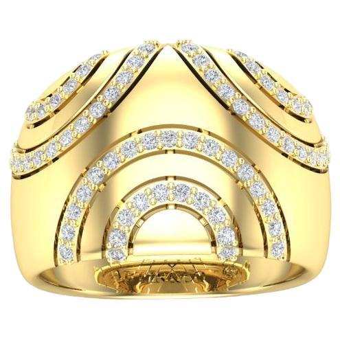 14k Diamond Wide Classic Polished Ring For Sale