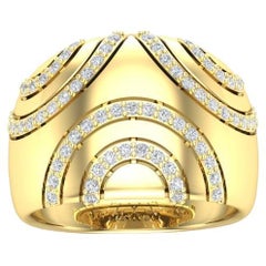 14k Diamond Wide Classic Polished Ring