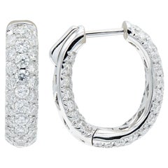 14K Diamonds Inside and Out Hoop Earrings