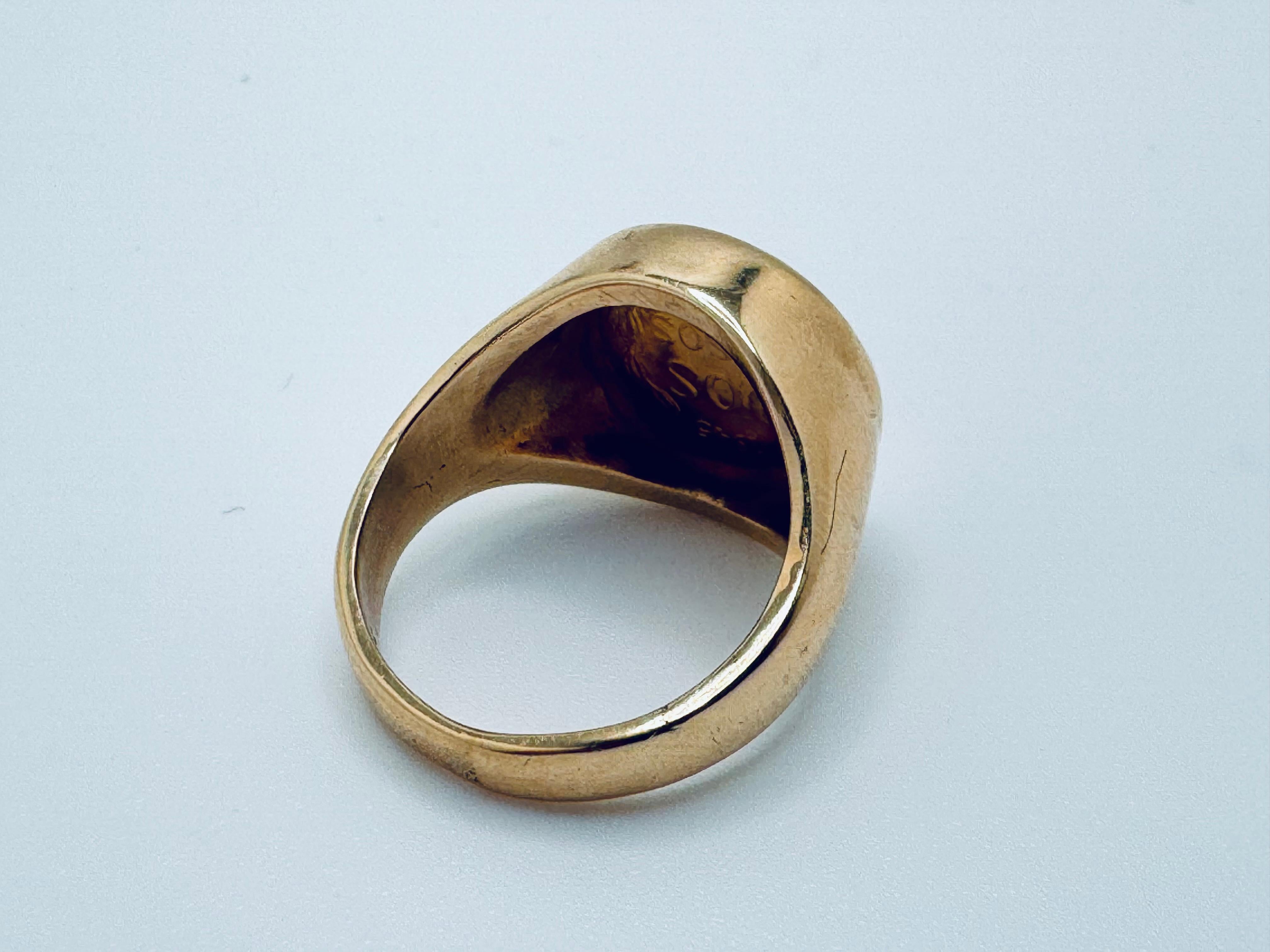 Anillo Dos Pesos 14K Moneda Mexicana en venta 3