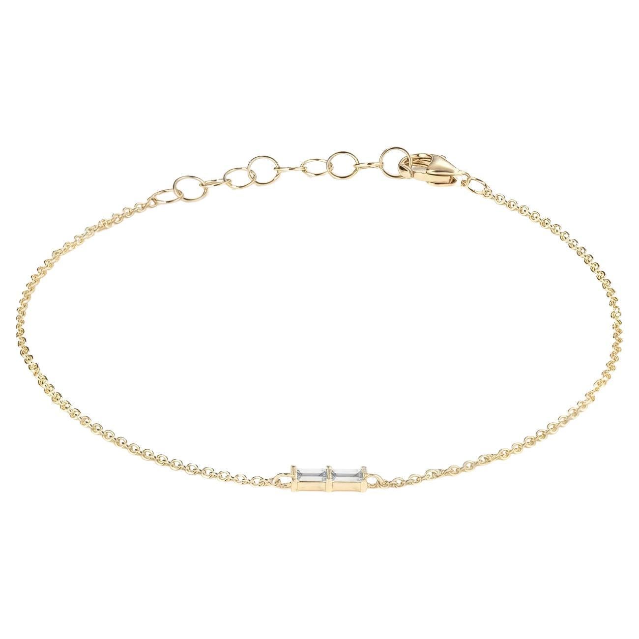 Armband mit Baguette-Diamant 14K Goldkette