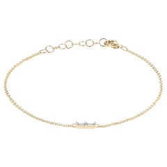 Baguette Diamond 14K Gold Chain Bracelet