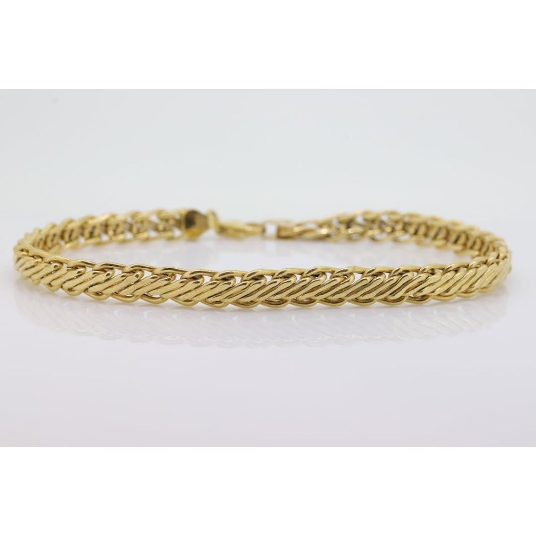 14k Double link Weave Kettenarmband. 14k Spezialität Gliederarmband ITALY. Damen