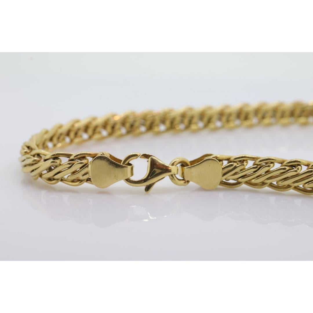 14k Double link Weave Kettenarmband. 14k Spezialität Gliederarmband ITALY. 1