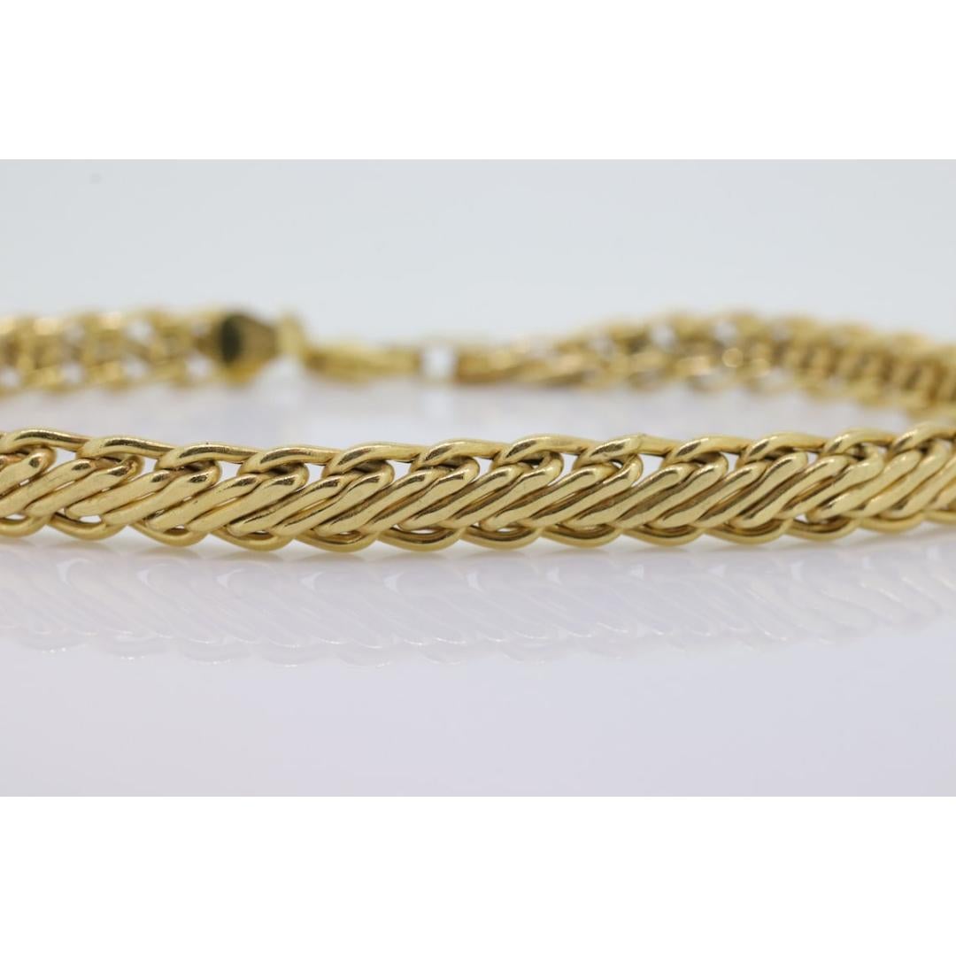 14k Double link Weave Kettenarmband. 14k Spezialität Gliederarmband ITALY. 2