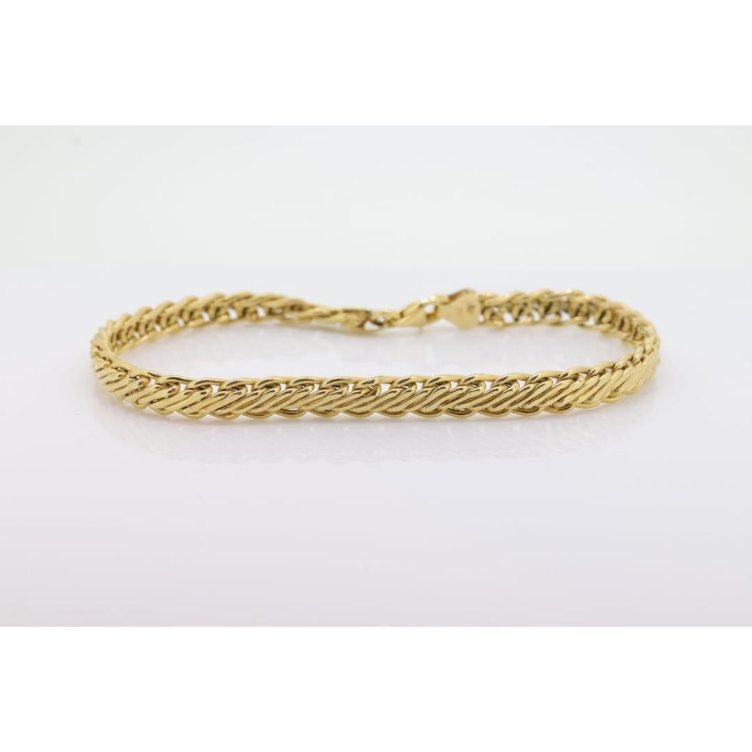 14k Double link Weave Kettenarmband. 14k Spezialität Gliederarmband ITALY. 3
