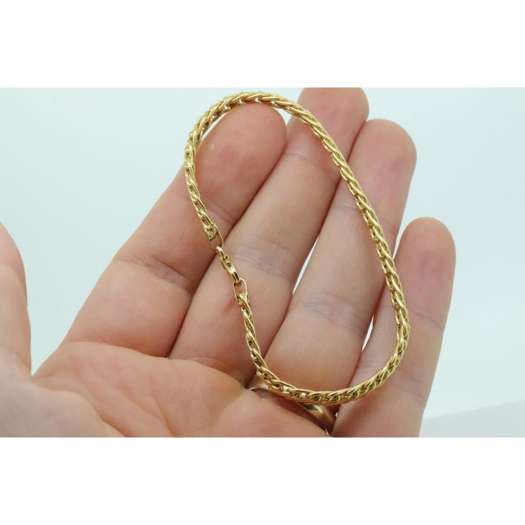 14k Double link Weave Kettenarmband. 14k Spezialität Gliederarmband ITALY. 4