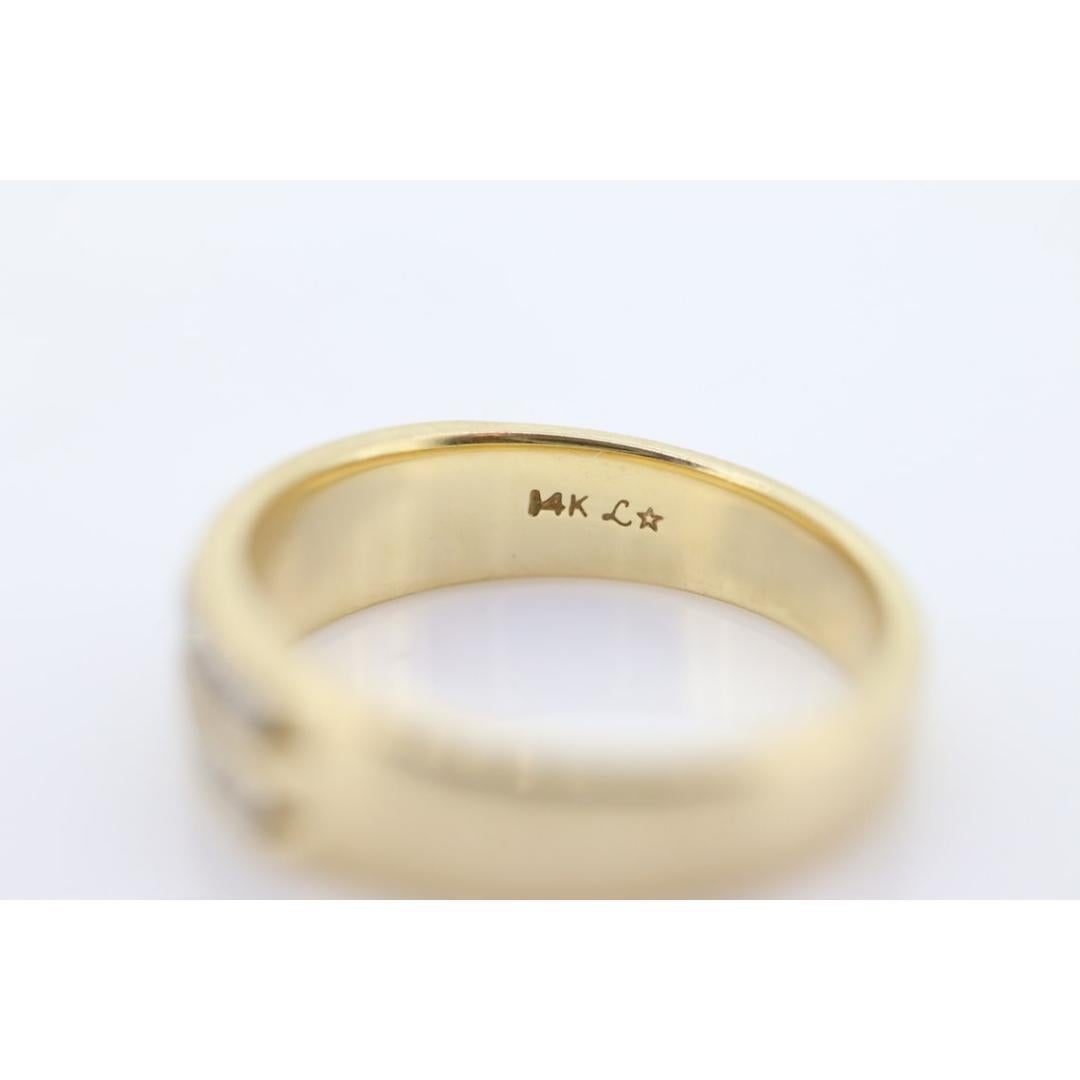 Women's 14k Double Row Diamond Wedding Band. Two row diamond channel ring eternity For Sale