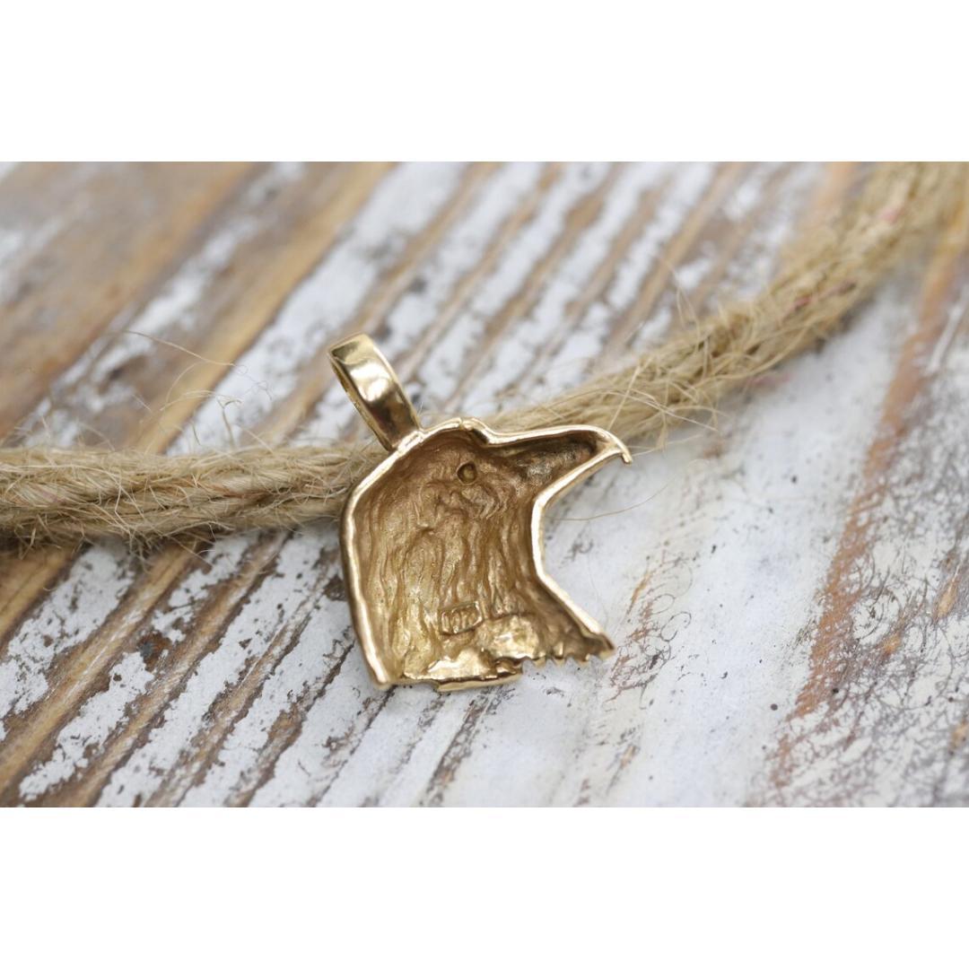 Pendentif aigle en 14k. Breloque HEAD en 14k Unisexe en vente